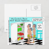 Veggie Cannibals Funny Offbeat Cartoon Gifts Briefkaart (Voorkant / Achterkant)