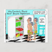 Veggie Cannibals Funny Offbeat Cartoon Gifts Briefkaart (Voorkant)