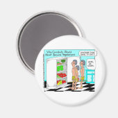 Veggie Cannibals Funny Offbeat Cartoon Gifts Magneet (Voorkant / Achterkant)