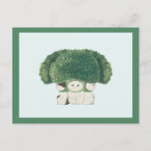 Veggie Cats Postcard -broccoli cat- Briefkaart (Voorkant)