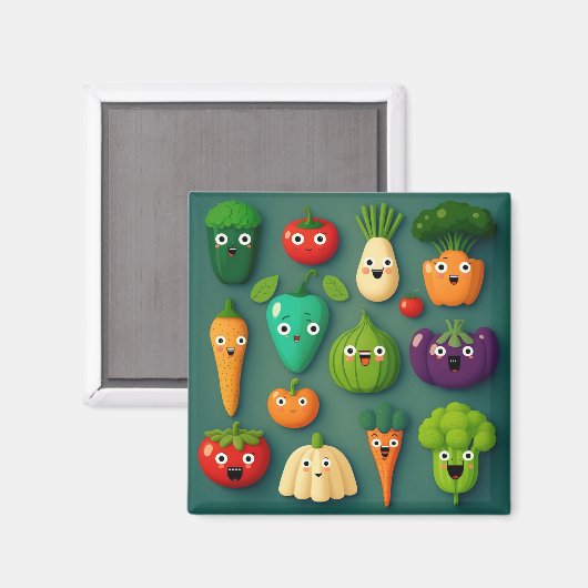 Veggie Characters Veg Photos Vegetables Onion Clip Magneet (Voorkant / Achterkant)