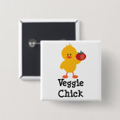 Veggie Chick Button (Voorkant /achterkant)