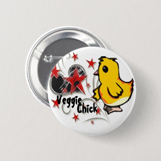 Veggie Chick Button (Voorkant /achterkant)