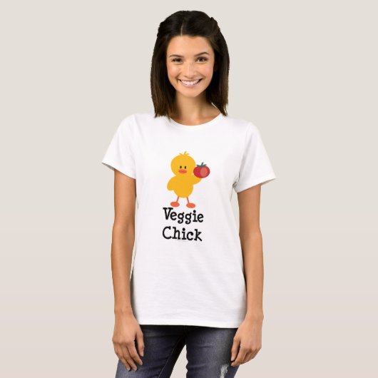 Veggie Chick T shirt (Voorkant volledig)