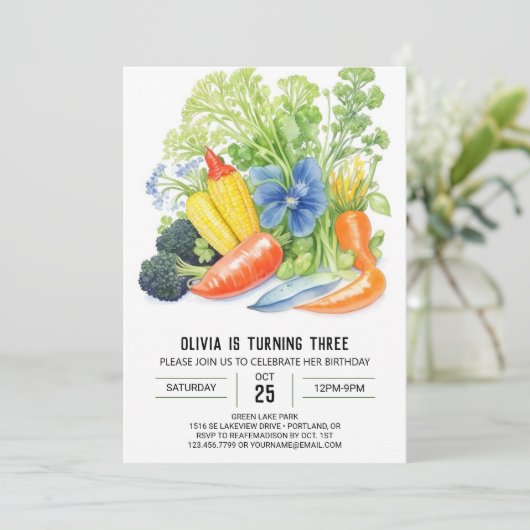 Veggie Delight Verjaardag Kaart (Staand voorkant)