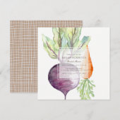 Veggie Duo Beet & Wortel Waterverf Vrijgezellenfee Kaart (Voorkant / Achterkant)