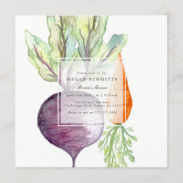 Veggie Duo Beet & Wortel Waterverf Vrijgezellenfee Kaart