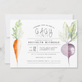 Veggie Duo | Bieten & Wortel Waterverf Baby shower Kaart (Voorkant)