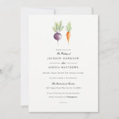 Veggie Duo | Waterverf bruiloft uitnodigen Kaart (Voorkant)