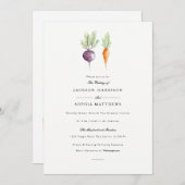Veggie Duo | Waterverf bruiloft uitnodigen Kaart (Voorkant / Achterkant)