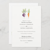 Veggie Duo | Waterverf Jubileum Uitnodigen Kaart (Voorkant / Achterkant)