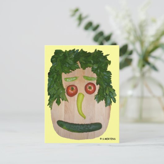 Veggie Face Briefkaart (Staand voorkant)