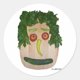 Veggie Face Ronde Sticker