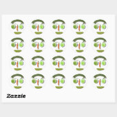 Veggie Face Ronde Sticker (Vel)