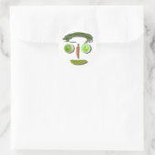 Veggie Face Ronde Sticker (Tas)