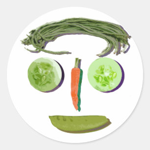 Veggie Face Ronde Sticker