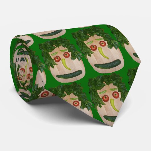 Veggie Face Stropdas (Opgerold)