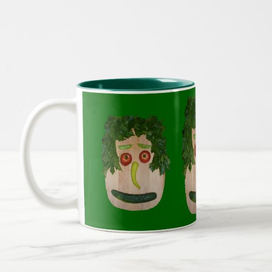 Veggie Face Tweekleurige Koffiemok (Links)