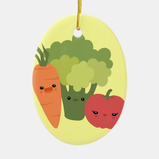 Veggie Friends Keramisch Ornament (Voorkant)