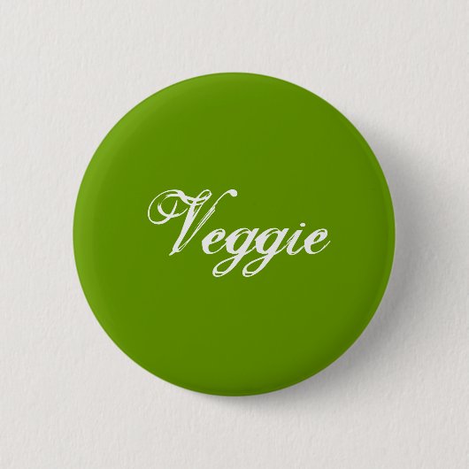 Veggie. Groen. Slogan. Ronde Button 5,7 Cm (Voorkant)
