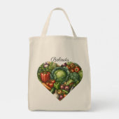 Veggie Heart | Farmer's Market Shopping Canvas tas (Achterkant)