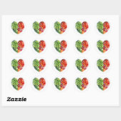 Veggie Heart Ronde Sticker (Vel)