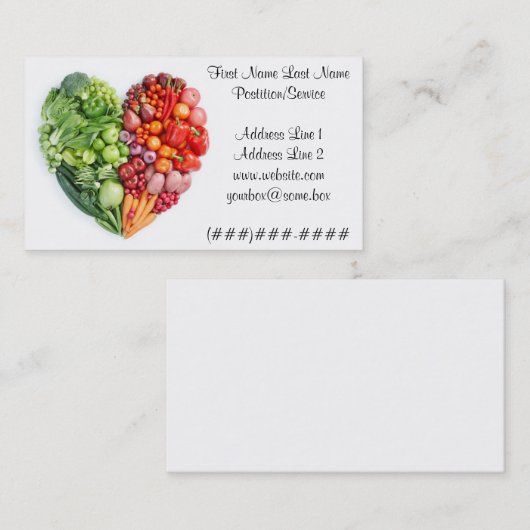 Veggie Heart Visitekaartje (Voorkant / Achterkant)