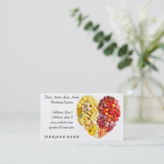 Veggie Heart Visitekaartje (Staand voorkant)