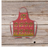 Veggie-kalkoenen en zonnebloemen rood schort