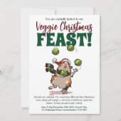Veggie Kerst Feest Cavia Juggling Sprouts Kaart (Voorkant)