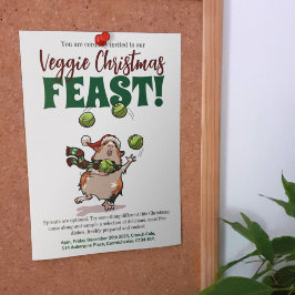 Veggie Kerst Feest Cavia Juggling Sprouts Kaart