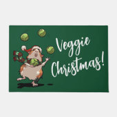 Veggie Kerstmis! Cavia jongleerspruiten Deurmat (Voorkant)