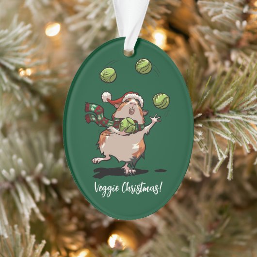 Veggie Kerstmis! Cavia jongleerspruiten Ornament (Boom)