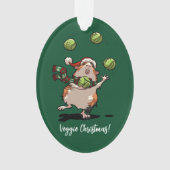 Veggie Kerstmis! Cavia jongleerspruiten Ornament (voorkant)