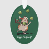 Veggie Kerstmis! Cavia jongleerspruiten Ornament (achterkant)