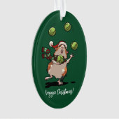 Veggie Kerstmis! Cavia jongleerspruiten Ornament (voorkant)