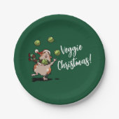 Veggie Kerstmis! Cavia jongleerspruiten Papieren Bordje (Voorkant)