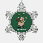 Veggie Kerstmis! Cavia jongleerspruiten Tin Sneeuwvlok Ornament (Voorkant)