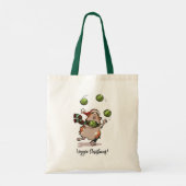 Veggie Kerstmis! Cavia jongleerspruiten Tote Bag (Achterkant)