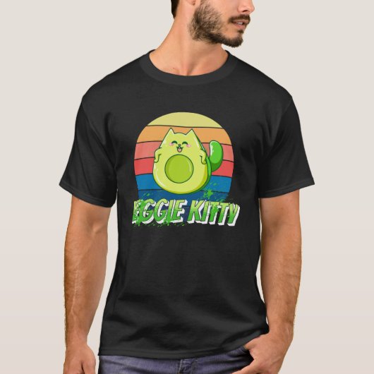Veggie Kitty Kat Moeder Leuk Vegan voor Kat T-shirt (Voorkant)