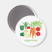 Veggie liefhebber Gemengde verse groenten Magneet (Voorkant / Achterkant)