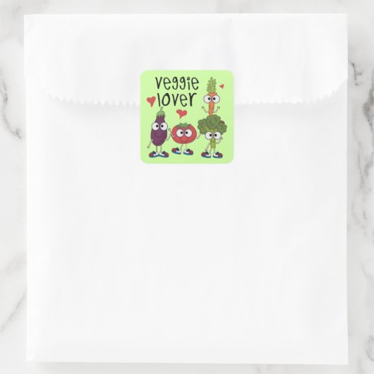 Veggie Lover Vierkante Sticker (Tas)