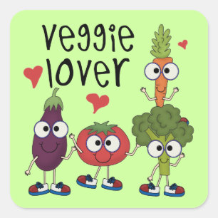 Veggie Lover Vierkante Sticker