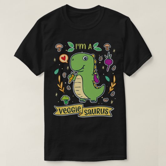 Veggie Meatless Planten Power Saurus T-shirt (Design voorkant)