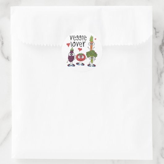 Veggie Minnaar Ronde Sticker (Tas)