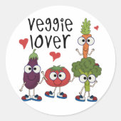 Veggie Minnaar Ronde Sticker (Voorkant)