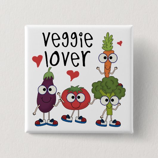 Veggie Minnaar Vierkante Button 5,1 Cm (Voorkant)