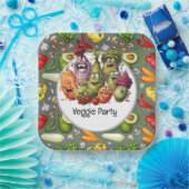 Veggie Party voor vegetarisch grappig Papieren Bordje (Feest)