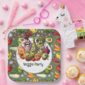 Veggie Party voor vegetarisch grappig Papieren Bordje (Feest)
