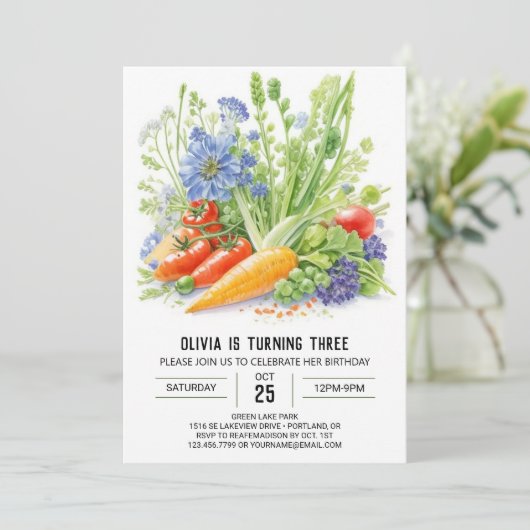 Veggie Patch Avontuur Verjaardag Kaart (Staand voorkant)